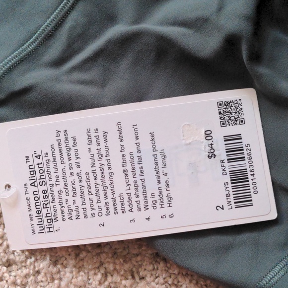 NWT Lululemon Align HR Short 4" - Picture 4 of 5